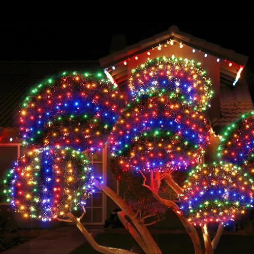 Solar Christmas Lights Outdoor 200LED 8.4ft x 5.2ft Christmas Net Lights with Remote