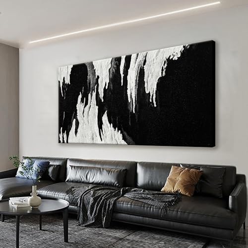 Black And White Abstract Wall Art For iving Room Prints Paintings 20" X 40"