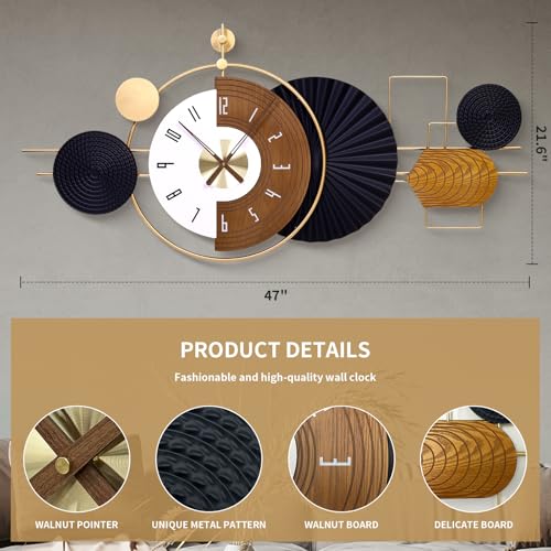 47X21.6inch Extra Large Wall Clock Battery Operated