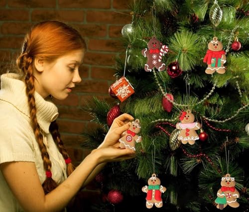 36pcs Gingerbread Man Ornaments for Christmas Tree (36 Count)