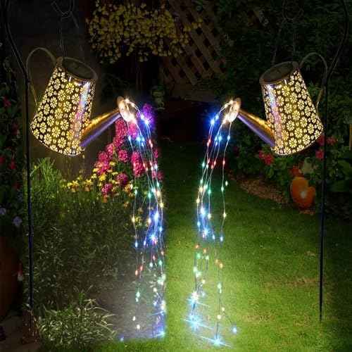 2 Pack Solar Watering Can Lights with Shepherd Hook (2 Count)