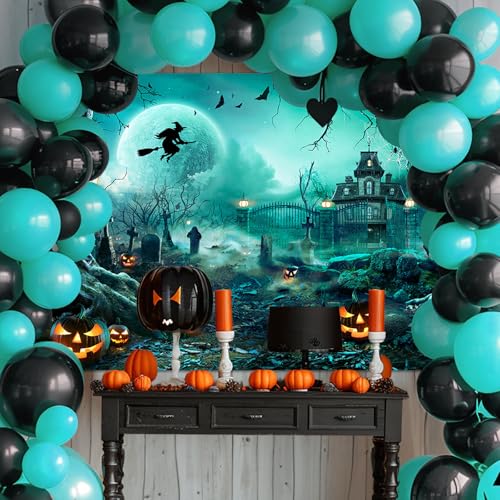 10x8ft Green Halloween Backdrop Spooky Photography Background