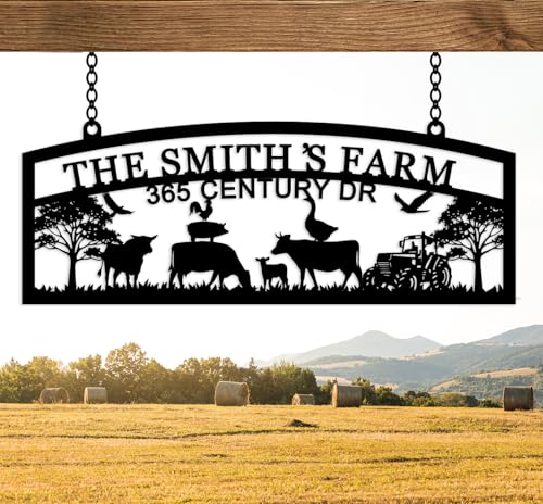 Personalized Hanging Metal Farm Signs
