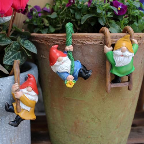 3 PCS Climbing Gnomes Tree Faces Decor Outdoor for Yard (3 Count)