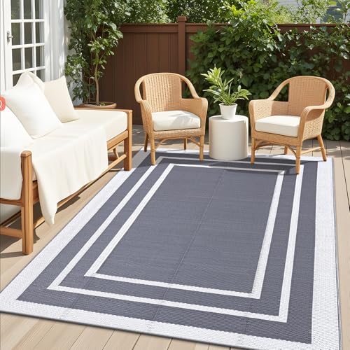 Outdoor Rug 4x6 ft Waterproof Reversible Mat