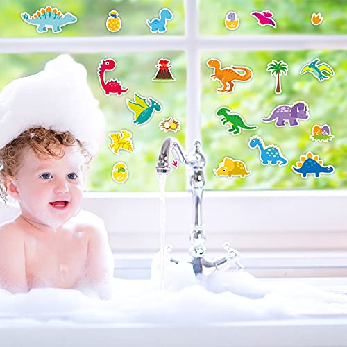 40 PCS Dinosaur Thick Gel Clings Dinosaurs Window Gel Clings Decals Stickers for Kids Toddlers and Adults Home Airplane Classroom Nursery Winter Dinosaurs Party Supplies Decorations Removable and (40 Count)
