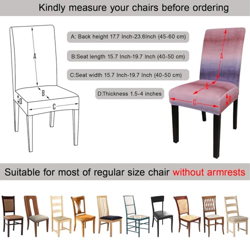 Pattern Chair Covers for Dining Room Set of 6