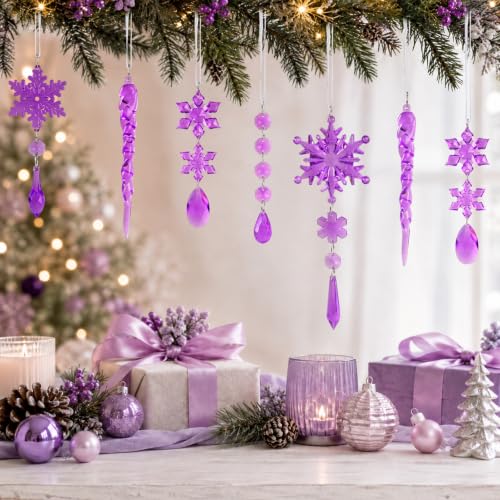 18pcs Crystal Christmas Ornaments for Christmas Tree Decorations (18 Count)
