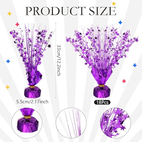 18 Pcs Purple Foil Spray Centerpiece Table Decoration for Halloween