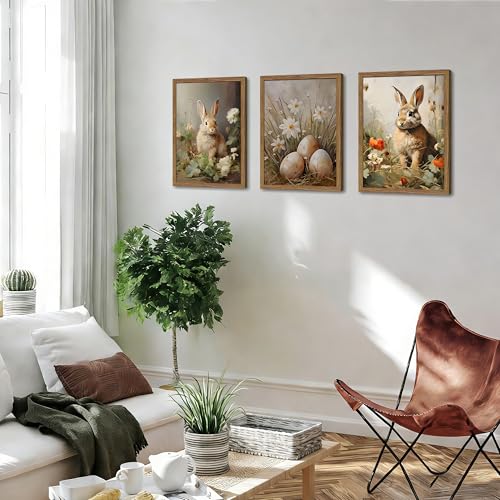 Vintage Easter Bunny Wall Art Set of 3 (3 Count)