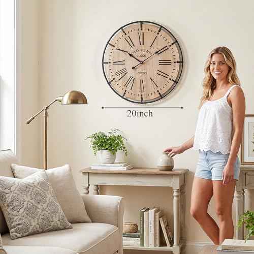 20 Inch Large Farmhouse Wall Clock