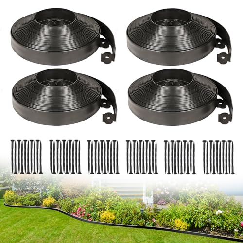 2 Inch Tall 200 FT Garden Edging Kit with 240pcs Spikes (240 Count)