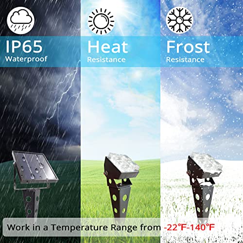 Solar Spot Lights Outdoor Waterproof IP65 Landscape Spotlights with Metal Stake Total 84ft Cable 6