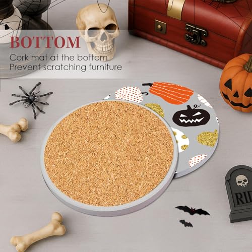 Halloween Ceramic Stone Coasters for Drinks (6 Count)