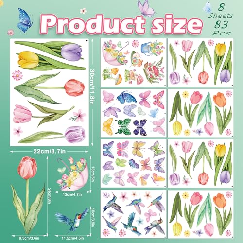Large Size Spring Window Clings (83 Count)