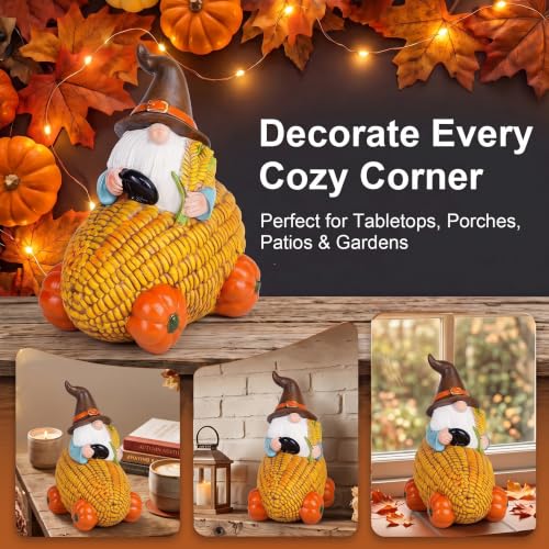 Fall Gnome Corn Car Figurine