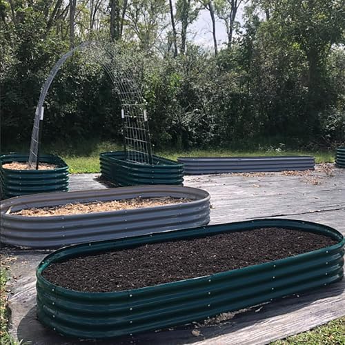 2 Pack 8x3x1FT Galvanized Raised Garden Bed Large Metal Planter Box Kit Elevated Raised Garden Planters for Outdoor Plants