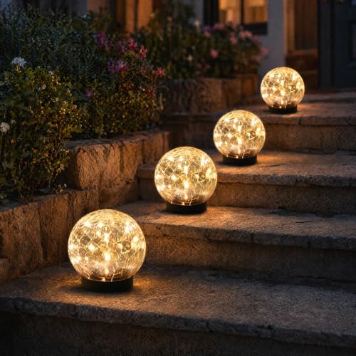 4 Pack 3.9" Solar Garden Lights Outdoor Waterproof (4 Count)