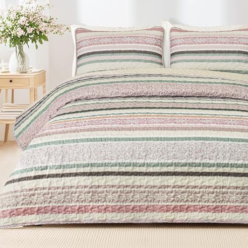 Reversible Boho Quilts Queen Size Pink (3 Count)