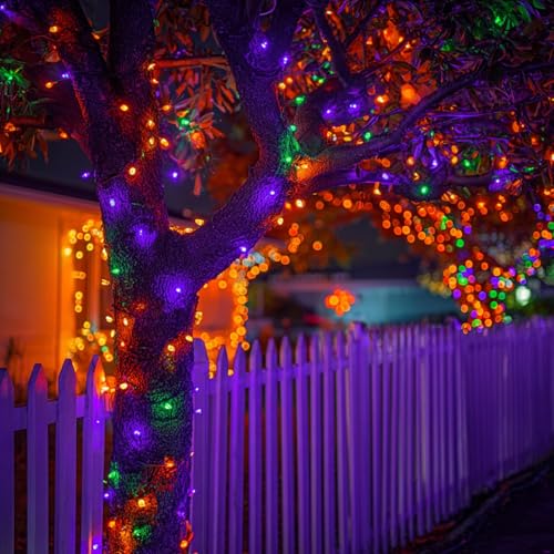 Purple Orange and Green Halloween Lights