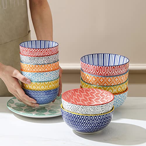 Ceramic 12 OZ Dessert Bowls Set (6 Count)