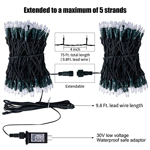 75 Feet 200 LED Christmas Lights