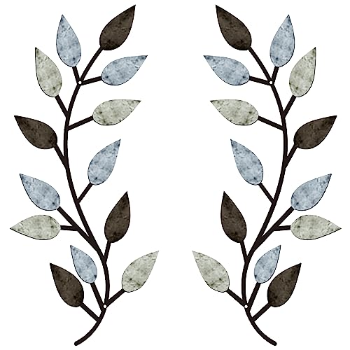 2 Pcs Metal Leaf Wall Art Vine Branch Decor (2 Count)