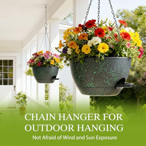 12 Inch Hanging Baskets 2 PC with Chains (2 Count)