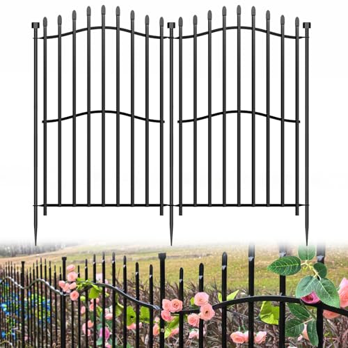 No Dig Garden Fence 40" H x 22.5'L Decorative Yard Dog Outdoor Panels (7.83 Sq Ft)