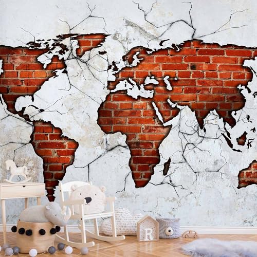 Wall Mural World Map 116x83 in (6 Count)