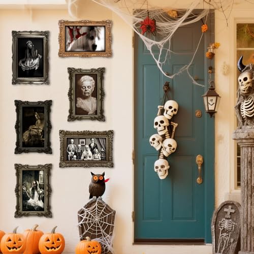 15 Halloween Gothic Mansion Haunted Horror Picture Frames (15 Count)