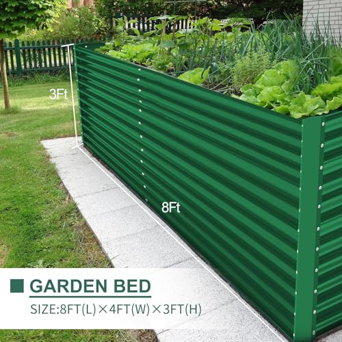 8x4x3ft Rectangular Galvanized Raised Garden Beds