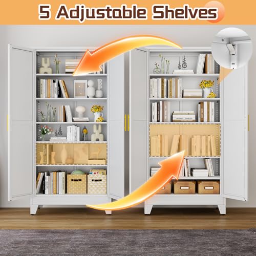 75" Metal Kitchen Pantry Cabinet