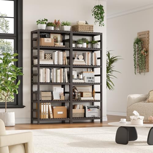 6 Tier Bamboo Shelf with Adjustable Shelves