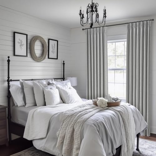 Gray 108 Inch Extra Long Curtains for Living Room 2 Panels Set