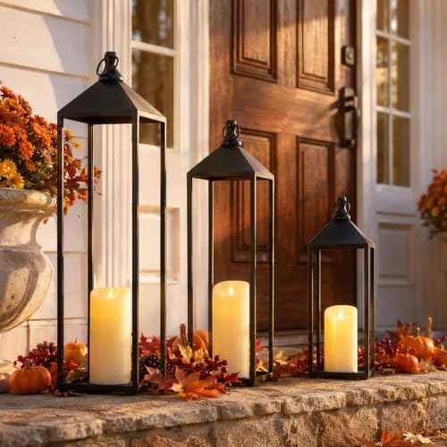 22'' 19'' 17'' Lanterns Decorative Outdoor Indoor (3 Count)