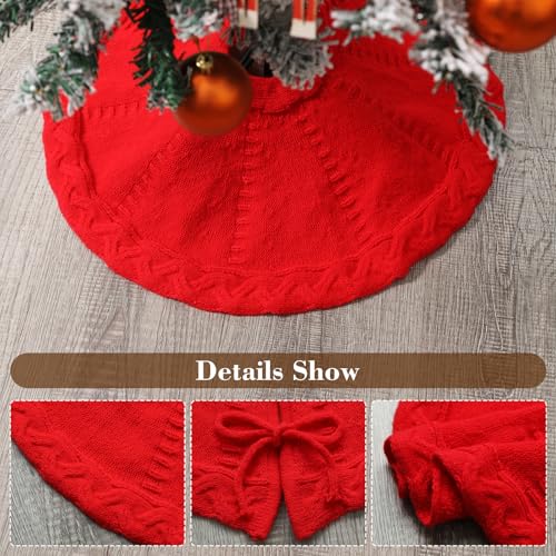 18" Red Knitted Tree Skirt