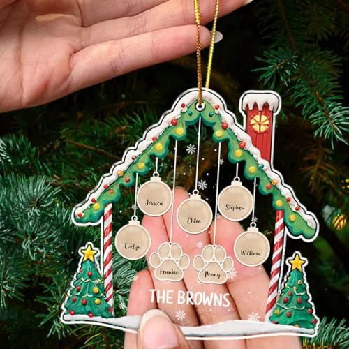 Personalized Family Christmas Acrylic Ornament 2024