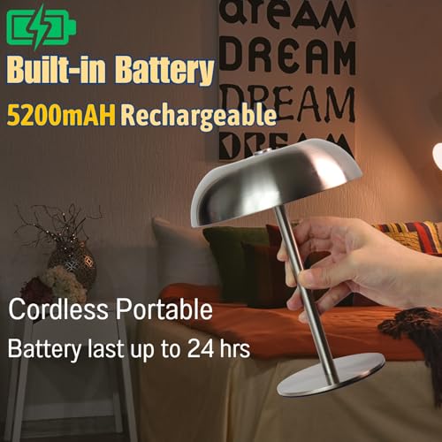 Cordless LED Mushroom Table Lamp