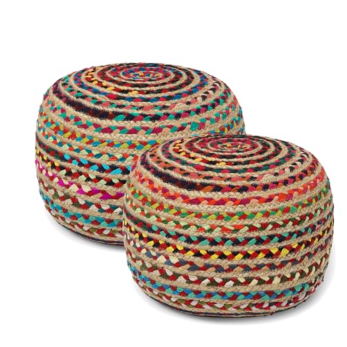 Jute Braided Pouf (2 Count)
