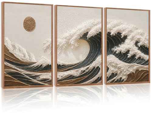 Great Wave Sunset Framed Canvas Wall Art