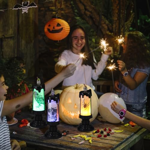 Halloween Flameless Candles Battery Operated with Remote Timer (3 Count)