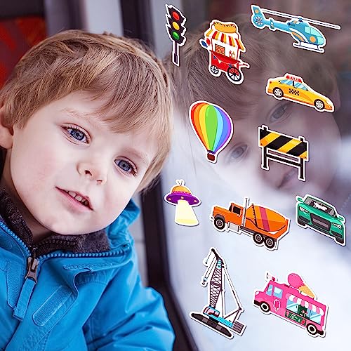 Window Clings Stickers for Kids Window Gel Clings Decals Thick Gel Clings Toddlers and Adults Classroom Home Nursery Airplane Birthday Party Supplies