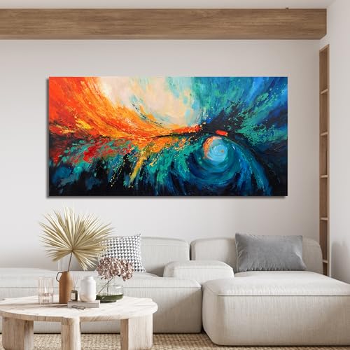 Canvas Wall Art Decor Large Wall Art Pictures For Living Room Blue Green Wall Art Canvas Abstract Art Work Colorful Abstract Wall Art Decor Prints For Bedroom Office Kitchen Wall Decor 29" x 58"