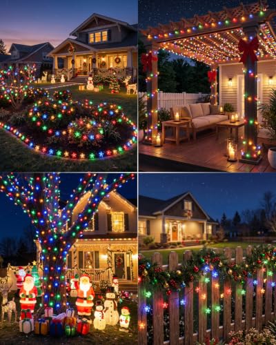 60 LED Flower Solar String Lights Outdoor Waterproof Fairy Lights (60 Count)