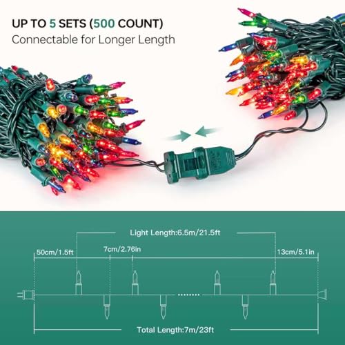 2 Pack Multicolor Christmas Lights (100 Count)