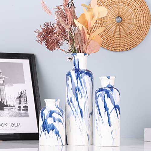 Blue Ceramic Vase Set (3 Per set)