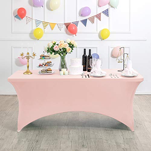 2Pack Spandex Table Cover for 8FT or 4ft or 6ft Table Universal Fitted Stretch Tablecloth for Party (2 Count)