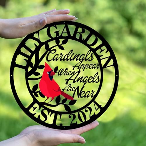 Personalized Name Garden Cardinal Metal Signs