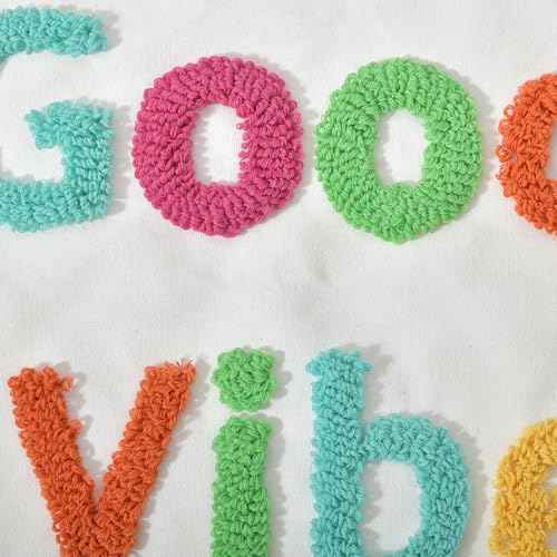 Boho Throw Pillow Covers 18*18 Spring Decorative Tufted Letters
